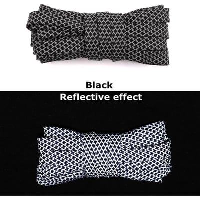 1 Paar Reflecterende Platte Schoenveters Fluorescerende Sneakerschoenveters Sport Schoenveters Schoen veter voor Hardloopschoenen Volwassenen kinderen Schoenveters 120cm gray