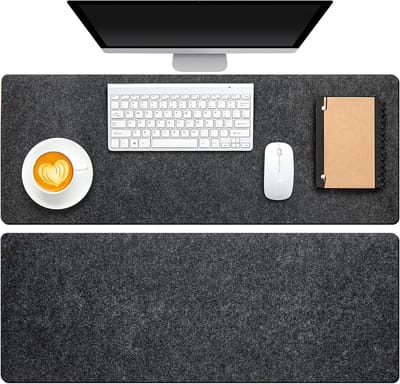 Famanu – Set van 2 vilten bureauonderleggers 80 x 30 cm - antislip bureau- en muismatten voor laptop en toetsenbord