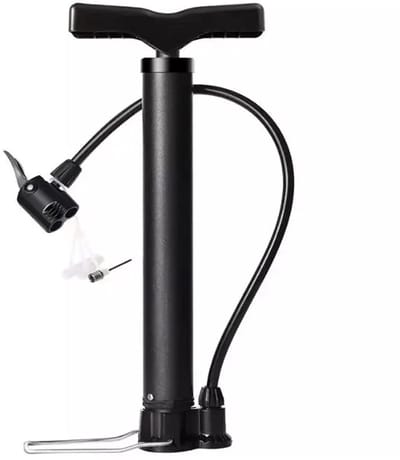 SCH® Fietspomp - Fietspomp met Drukmeter - Fietspompen - Zwart- 13cm x 13cm x 32cm; 200 g