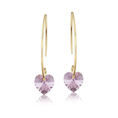 Montebello Oorbellen Liv HZ78 - Swarovski Hart - 925 Zilver Verguld - Ø10mm - 35mm