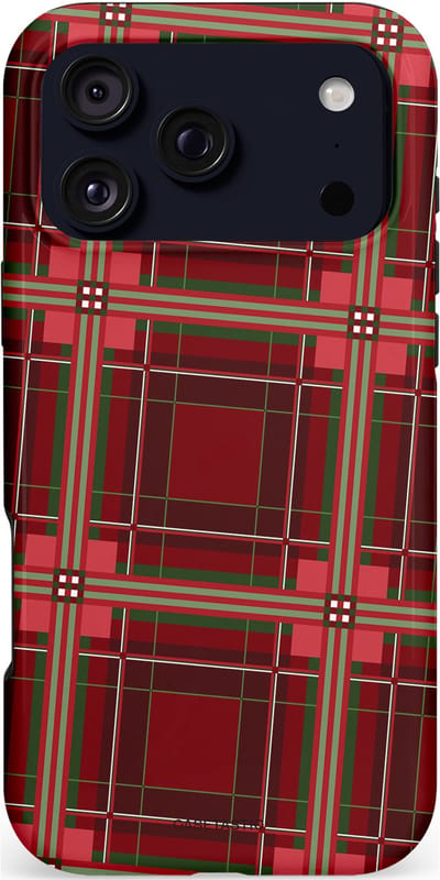 Casetastic hoesje geschikt voor Apple iPhone 17 Pro Max - MagSafe - Dubbellaagse bescherming - Schots Ruit Rood - Tartan Royal Stewart Plaid - Fashion Case - Bordeaux Taupe Donkergrijs