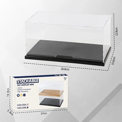VAEM Display Vitrine Box -Showcase Box - 26,8cm x 15,6cm x 12,8cm kleur zwart Acrylic Stofvrije Displaybox