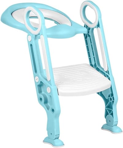 Opvouwbare Kindertoiletbril met Verstelbare Ladder en Antislip Kussen