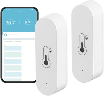 2 Stuks WiFi Temperatuursensor en Vochtigheidssensor - Afstandsmonitor voor Temperatuur en Vochtigheid, Compatibel met Cozylife-app, Google Assistant en Alexa