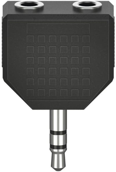 Hama 00205191 Jackplug Audio Adapter [2x Jackplug female 3,5 mm - 1x Jackplug male 3,5 mm] Zwart
