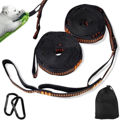 Set van 2 Hangmatsteunen - 3 m x 2.5 cm Hangmatten, Ophangsystemen met 10 Lussen, Bevestiging met 2 Haken + Opbergtas, Schommelaanpassing voor Kamperen, Maximale Steun tot 300 kg