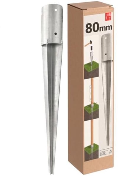 Grondanker voor ronde houten palen Ø 80 mm - Duurzame inslaghuls voor stabiele bevestiging