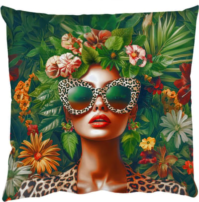 Sierkussens - Kussentjes Woonkamer - 50x50 cm - Vrouw - Panterprint - Jungle - Natuur - Luxe