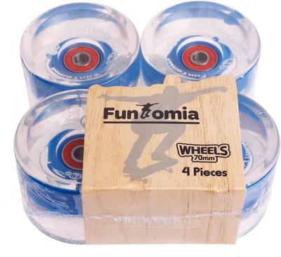 Set van 4 LED Skateboard wielen 70x51 mm 86A met ABEC-11 Lagers en Afstandhouders