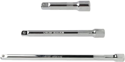 Dailygoods- Ratelverlenging Driedelige Set - Verlenging 75mm/150mm/250mm - Dopsleutelverlenging - Chroom-vanadium-staal - Duurzaam en Corrosiebestendig