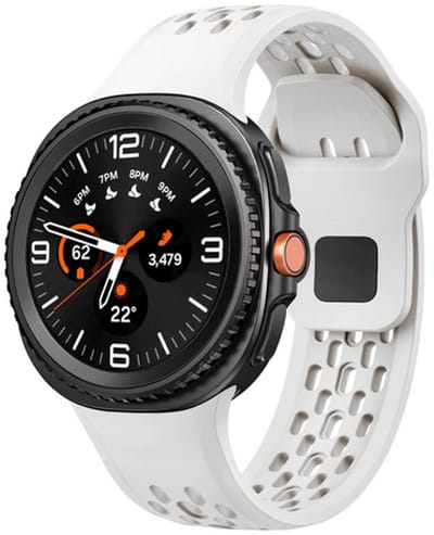 By Qubix - smartwatch bandje - Compatible Samsung bandje - Ultimate sport edition band - Roomwit - Geschikt voor Samsung Galaxy Watch 9 (40/44mm) - Watch 8 (40/44mm) - Watch 8 Classic (46mm)