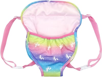 Poppendrager Pluche - Draagzak Speelgoed - Rollenspel Kind - Verstelbare Bandjes - 31 x 24 cm - Roze