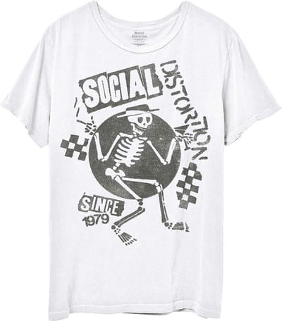 Social Distortion - Speakeasy Checkerboard Heren T-shirt - S - Wit