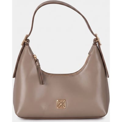 Calvin Klein Emblem Hardware Leather Mini Bag Desert Taupe Taglia: OS | Borse a mano Outlet | Donna | Nero
