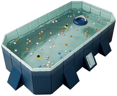 Archi Zwembad - Bad - Opvouwbaar Familiezwembad – Niet-opblaasbaar PVC Zwembad – Groot Buitenbad voor Tuin en Zomer – Blauw - 2.6 M