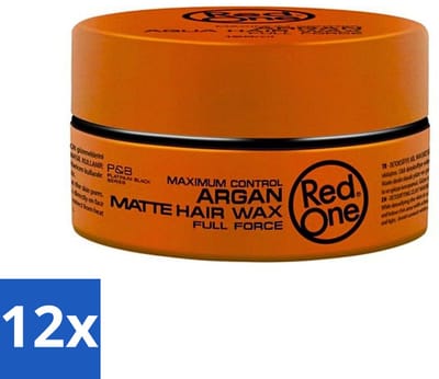 12 x Red One - Haarwax - Argan Matte - Verzorgende Styling - Voor Intensieve Verzorging & Matte Look - 150 ml - Haarwax - Arganolie - Matte Haar - Verzorgend Haar - Styling Haar