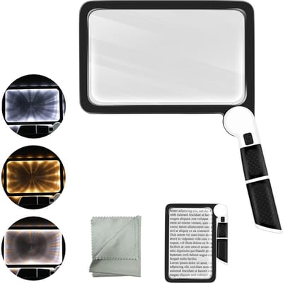 Unyqoos® Handige leesloep met verlichting en inklapbare greep voor senioren en hobbyisten