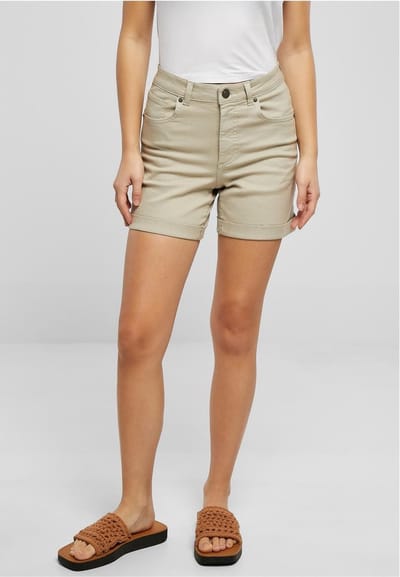 Urban Classics - Colored Stretch Denim Korte broek - Taille, 29 inch - Groen