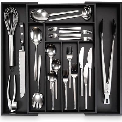 MRKK® Bestekbak 47 Diep - Lade Organizer - Besteklade - Zwart