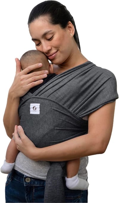 Donkergrijze Draagzak voor Pasgeborenen - Lichtgewicht & Ademend Handsfree Babyzak
