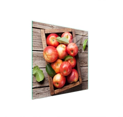 TMK ArtDeko 50x52 Serie - Glazen Beschermplaat voor Kookplaat - Appelontwerp