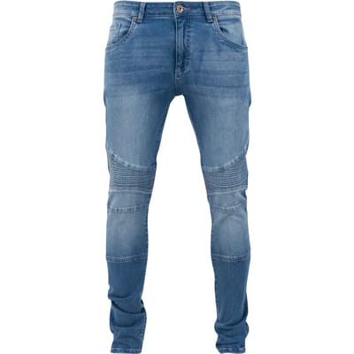 Urban Classics - Biker Skinny fit broek - Taille, 30 inch - Blauw