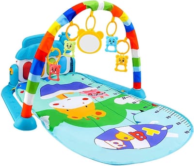 Activiteitenmat Kinderen - Speelmat Piano - Zintuigen Stimuleren - Met Hangend Speelgoed - 72 x 40 x 47 cm - Multicolor