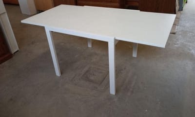 Mar.c.a. Design - Uittrekbare tafel voor eetkamer, keuken of woonkamer, van hout, kleur essenwit, met 2 verlengingen van 60 cm (gesloten afmetingen 120 x 90 cm - afmetingen geopend 240 x 90) - Made in