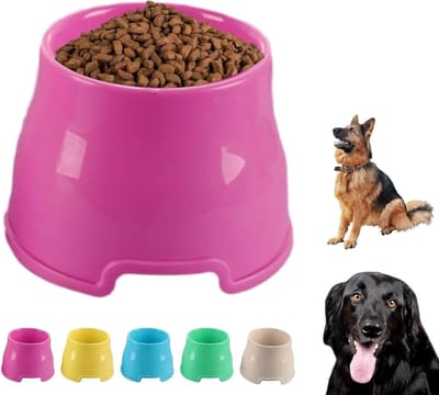 Verhoogde Hondenbak - Voerbak Waterbak - Honden Voeden - Oren Blijven Droog - 3 Maten - Roos Rood