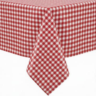 Protecttable - Tafelzeil Kleine Ruit Rood 140x50cm - Tafelkleed Afwasbaar - Kunststof
