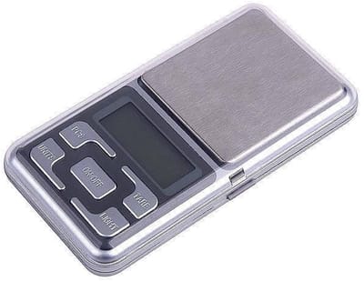 Okado Digitale Precisieweegschaal 200 g – Nauwkeurigheid 0,01 g – Portable Mini Weegschaal met Tarrafunctie en Digitaal Display – Zilver