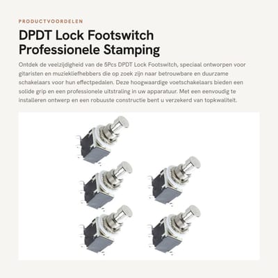 Dailygoods - DPDT Lock Footswitch - Professionele Stamping Guitar Effect Pedalen - Ideaal voor Muzikanten - Perfect voor Gitaar - Voetbediening Effect...