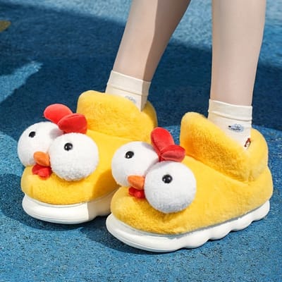 Grappige kippen Pantoffels | Pantoffels voor Heren en Dames | One Size Fits All maat 38 t/m 42 voor kinderen | Zachte Binnenschoenen | kippen Pantoffels met Gezicht | Warme Huisschoenen | Sloffen en Pantoffels maat 38, 39, 40, 41 en 42