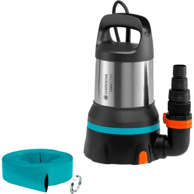 GARDENA Dompelpomp Helderwater 17000 Aquasensor – 17.000 liter/uur – 0,9 bar met platte slang