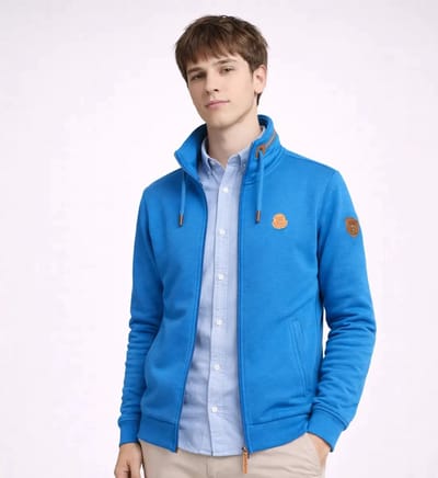 Lizzard Sports Heren Vest met Rits Cobalt - Maat S - Sweat Vest met Opstaande Kraag - Casual Trui Heren met Volledige Ritssluiting en Zak