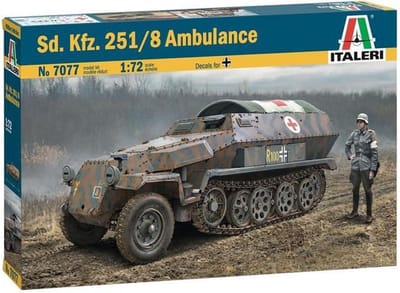 Italeri Modelbouwpakket Militaire voertuigen - 7077 Sd.Kfz. 251/8 Ambulance Plastic - 1:72 - Modelbouw