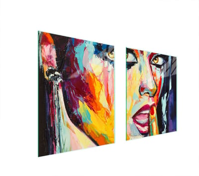 TMK ArtDeko Serie - Glazen Beschermer voor Fornuis - 85x52 cm - Vrouw