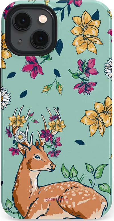 Casetastic Hoesje Geschikt voor Apple iPhone 13 Magsafe - Stijlvolle Beschermende Duo-layer Case - Bloemenbronst
