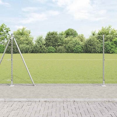 vidaXL - zeshoekig - gaashek - met - betonnen - voetstuk - 10 - x - 1,2 - m - Mesh