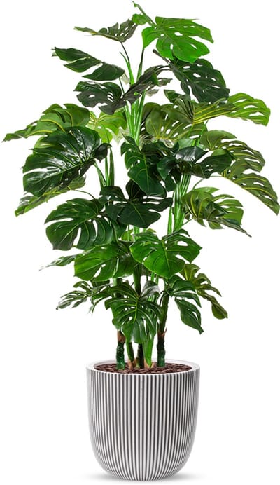 Kunstplant Monstera XL in Planter Ball groove ivoor H155 cm