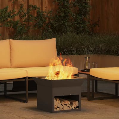 vidaXL - Vuurkorf - Zwart - 50 - x - 50 - x - 40 - cm - Staal