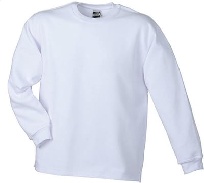 James and Nicholson Unisex Open Hem Sweatshirt (Wit)