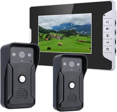Deurcamera Systeem - Video Intercom - Veiligheid Thuis - Nachtzicht Functie - 7 Inch Monitor - Zwart