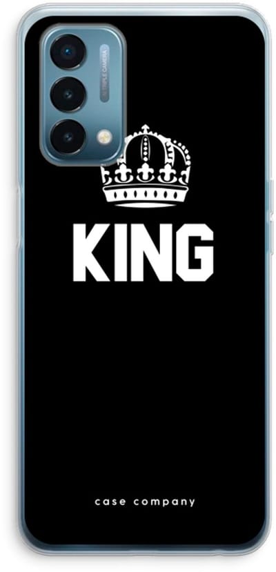 Case Company® - Hoesje geschikt voor OnePlus Nord N200 5G hoesje - King zwart - Soft Cover Telefoonhoesje - Bescherming aan alle Kanten en Schermrand