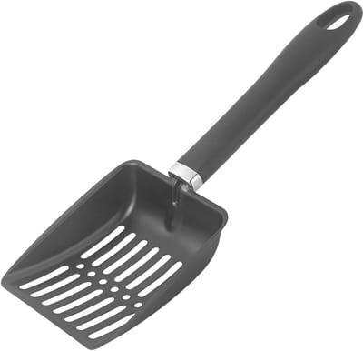 Aszeef met schep - Vuurschaal zeef - Haard reinigen - Hittebestendig staal - 30 cm - Zwart