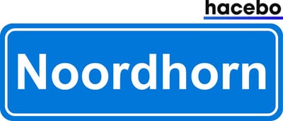 Hacebo - Plaatsnaam Sticker - 29x10 CM - Noordhorn sticker - Verkeersborden sticker - grappige cadeaus - Noordhorn