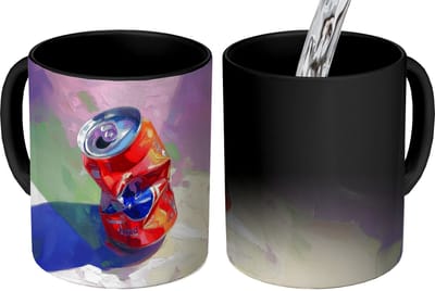 Magische Mok - Foto op Warmte Mokken - Koffiemok - Frisdrank - Blik - Paars - Magic Mok - Beker - 350 ML - Theemok