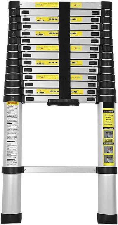 Telescoopladder aluminium – antislip, inklapbaar, multifunctioneel, 150 kg belasting, 4,4 m