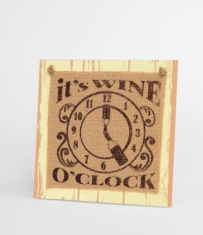 Paper Dreams Bordje Wine O'clock 20 Cm Hout Naturel