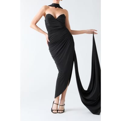 GUESS Alva Bustier Dress Jet Black A996 Größe: 38 | Maxikleider Outlet | Damen | Schwarz